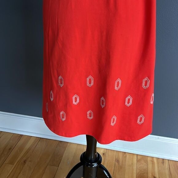 Nic + Zoe poppy stretch knit embroidered medallion shirt midi dress. Small. - Picture 7 of 8